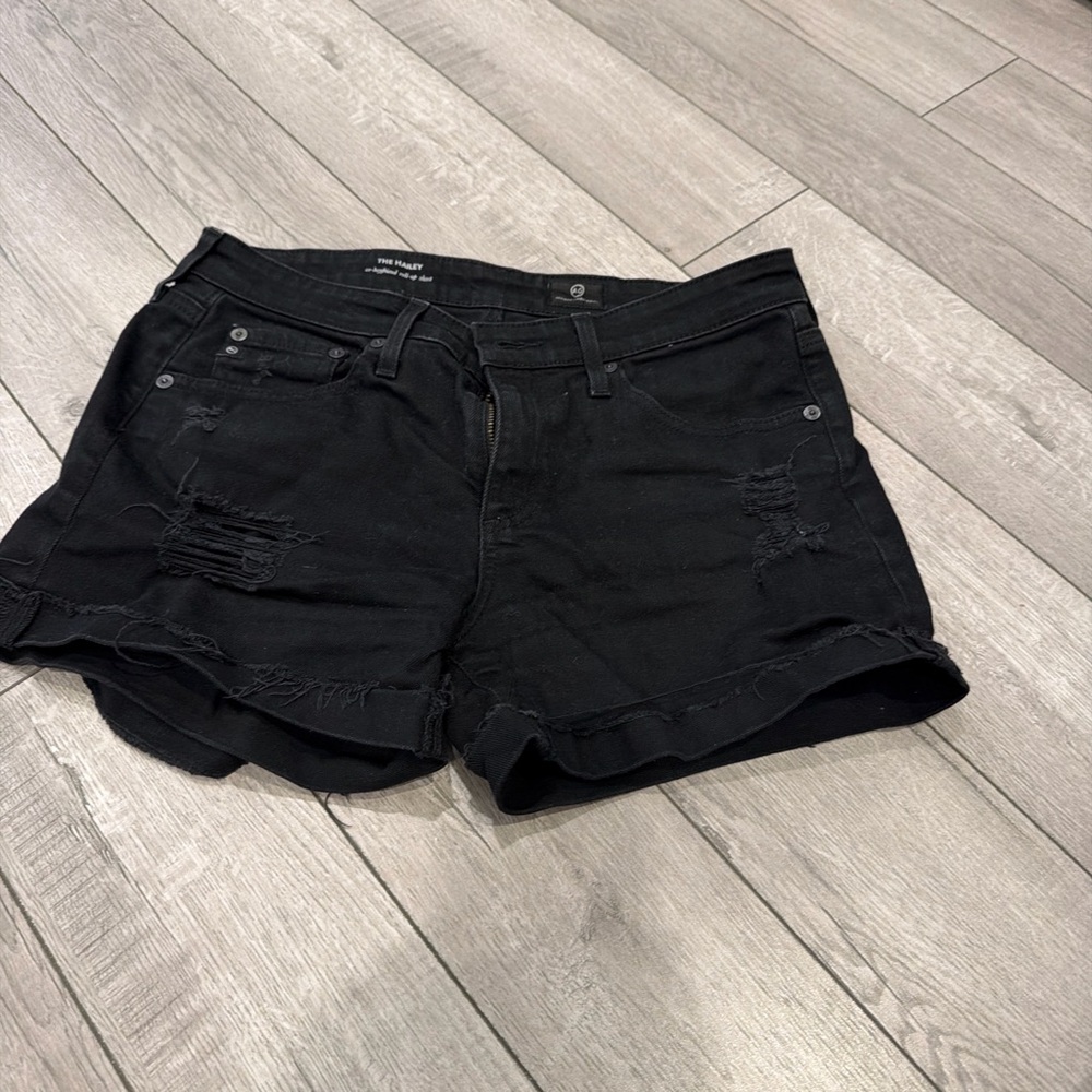 AG Adriano Goldschmied Black Jean Shorts